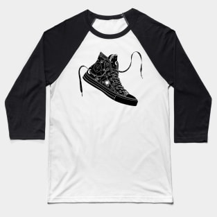 Leo high tops - Black &amp; White Baseball T-Shirt